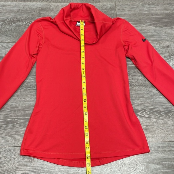 Nike Pro Dri Fit Long Sleeve Turtleneck Top Red S - Picture 9 of 16